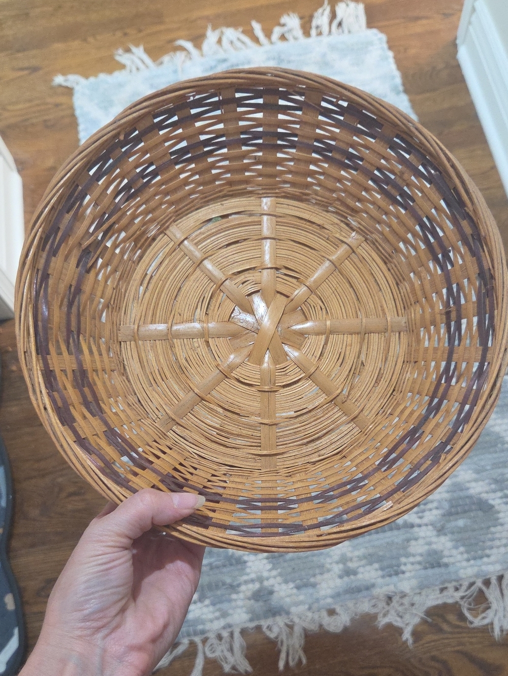 Woven Round Decorative Basket - Natural Brown